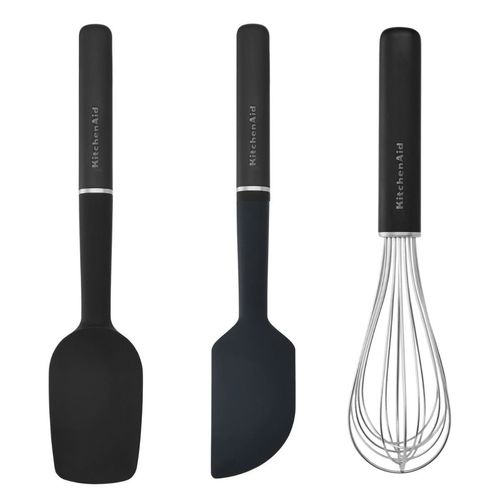 Jogo Espátula Pão Duro Clássica e Fouet Preto KitchenAid