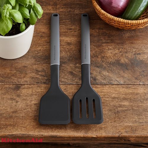 Jogo Espátula Turner e Perfurada Cozinha Cinza KitchenAid