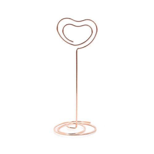 Suporte Memo Clip de Mesa Metálic Coração 10cm Rosé Gold