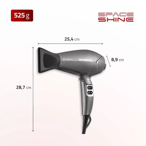 Secador de Cabelo Space Shine SC20 Mondial Grafite 220V