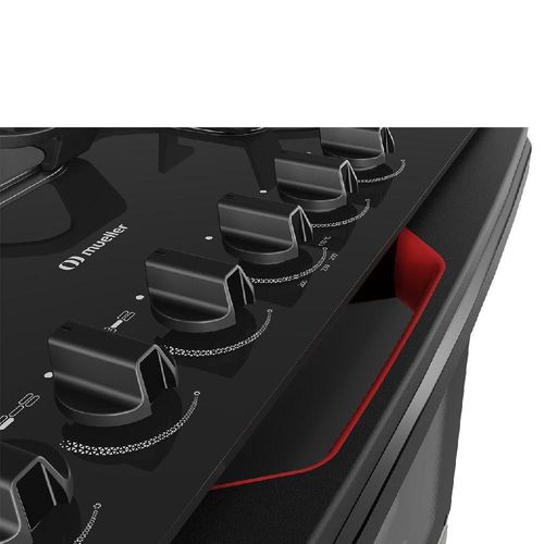 Fogão Mueller 5 Bocas Titanio Bivolt Mesa De Vidro e Tripla Chama MFV5BF