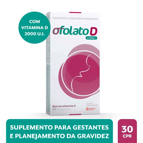 Metilfolato + Vitamina D 2000UI Ofolato para Gestantes 30 comprimidos