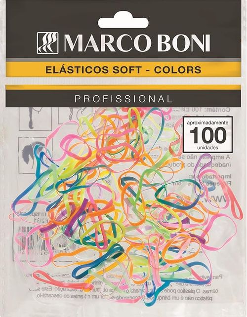 Elástico Para Cabelo Marco Boni Soft Colors Colorido Com 100 Unidades