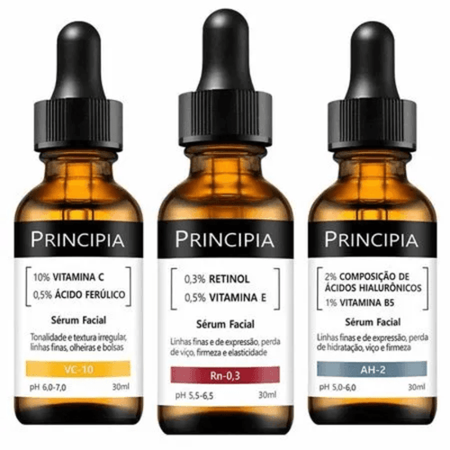 Kit Trio Sérum Facial Principia Essencial 90ml