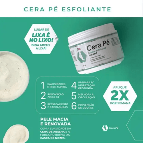 Cera Pé Creme Esfoliante para os Pés 50g