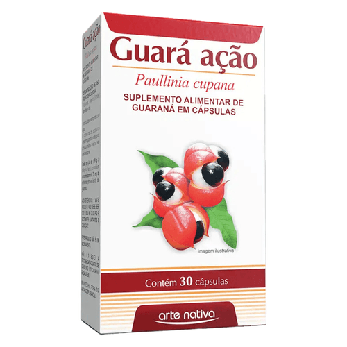 Guará Ação Guaraná em Cápsulas com 30 500mg Arte Nativa