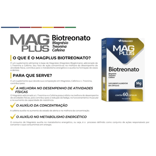 Mag Plus Magnésio Bisglicinato com 60 Cápsulas