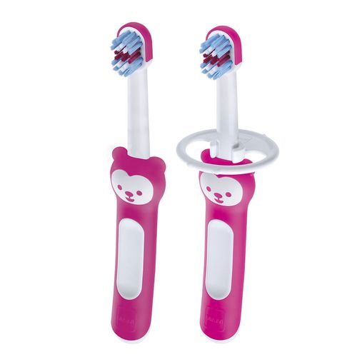Kit Escova Dental Mam Baby's Brush + 6 meses Girls com 2 Unidades (Cores Diversas)