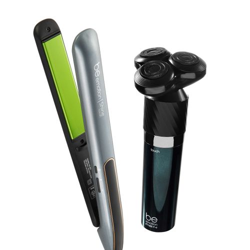 Barbeador Elétrico Shaver Touch be emotion men e Prancha de Cabelo Shine Nutrah Be Emotion