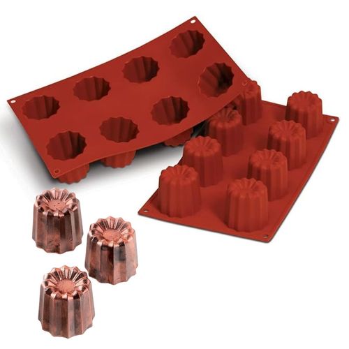 Forma 8 Moldes Bordelais Doce Sobremesa Silicone Silikomart