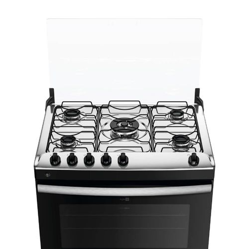 Fogão Atlas Agile Up Piso 5 Bocas Preto Mesa de Inox Bivolt (300001649)