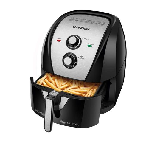 Fritadeira Elétrica Mondial Sem Óleo 8L 1900W Preto/Inox 110V AFN-80-BI