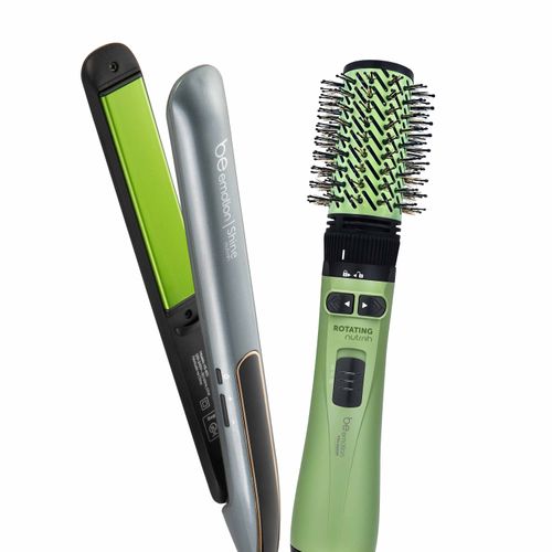 Escova Rotating Nutrah e Prancha de Cabelo Shine Nutrah Be Emotion