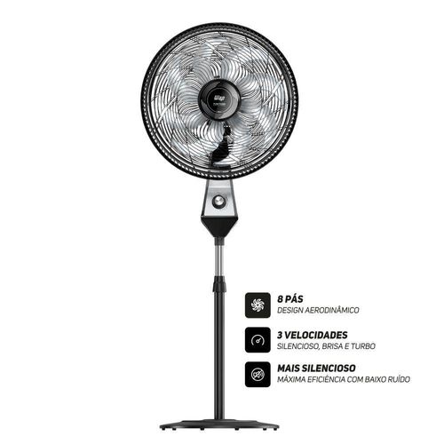 Ventilador WAP Coluna Flow Turbo Preto 50cm 8 Pas FW00922