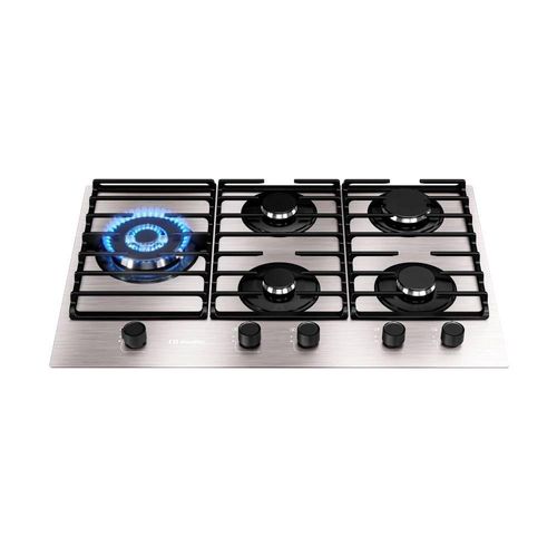 Cooktop Mueller 5 Bocas Alumínio Tripla Chama Com Grade Dupla Bivolt MCG5BL