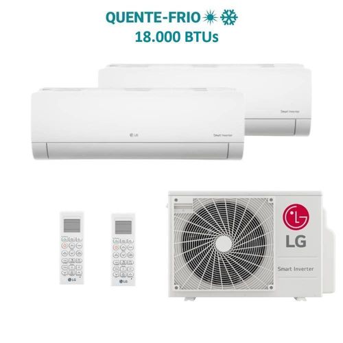 Ar Condicionado Bi Split LG 18000 BTUs (HW 12K+12K) Quente e Frio Inverter 220V R32 Z2UW18GFB1.AWGZBR1