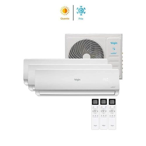 Ar Condicionado Tri Split Elgin 27000 BTUs (HW 3x09K) Quente e Frio Inverter 220V R32 MTQE27C2CB