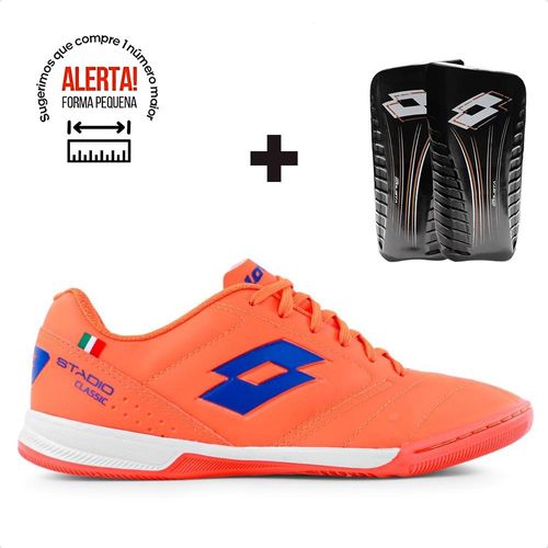 Chuteira Futsal Lotto Stadio Classic B700 Masculina + Caneleira