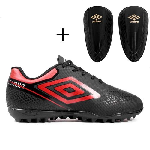 Chuteira Society Umbro Adamant Top Speed Jr + Caneleira