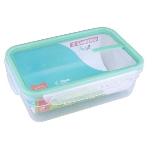 Pote Retangular 1240ml com Trava Sanremo SR1751 Verde