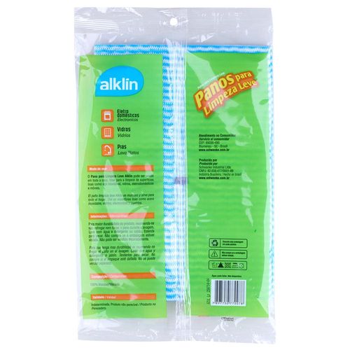 Conjunto 5 Panos de Limpeza 50x33cm Alklin Azul
