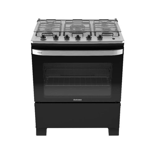 Fogao Itatiaia Itachef 5 Bocas Mesa De Inox Preto Tripla Chama Bivolt (3700000500)
