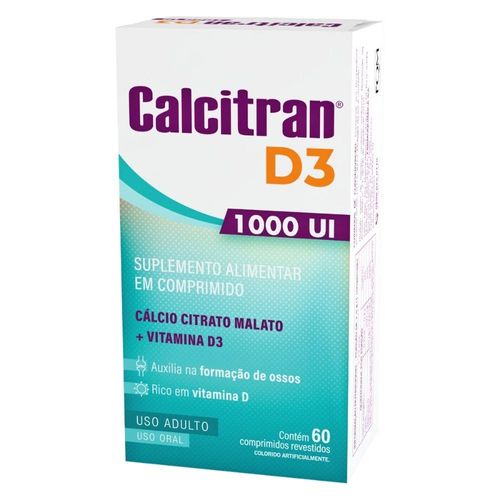 Compre 1 Calcitran D3 1.000UI 60 Comprimidos e Ganhe 50% na 2° Unidade