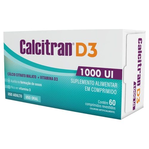 Compre 1 Calcitran D3 1.000UI 60 Comprimidos e Ganhe 50% na 2° Unidade