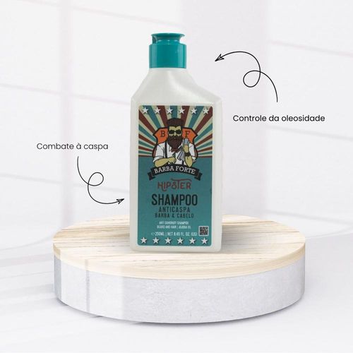 Barba Forte Hipster Shampoo Anticaspa Limpeza 250ml