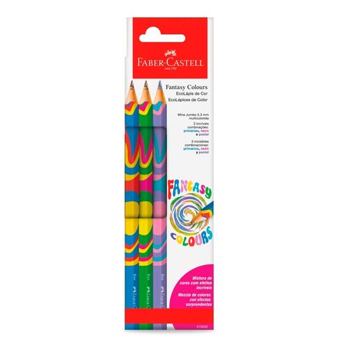 Lápis de Cor com 3 Multicor Fantasy Colours 315220 - Faber