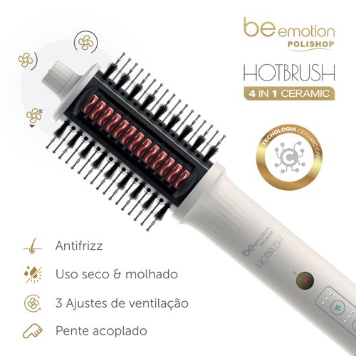 Escova Hot Brush 4 em 1 be emotion Polishop