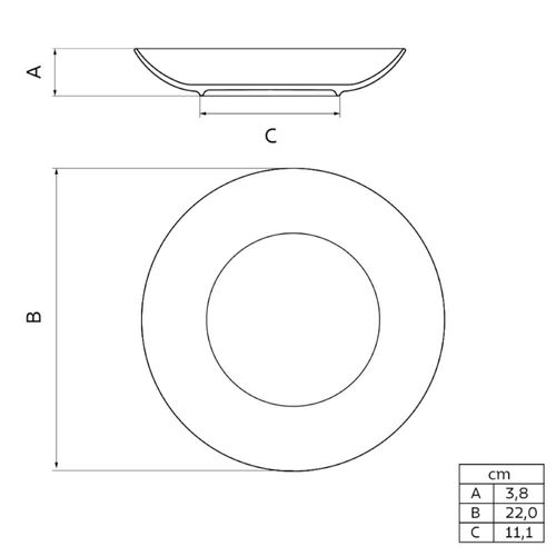 Prato Fundo Tramontina Ametista em Porcelana Decorada 22 cm