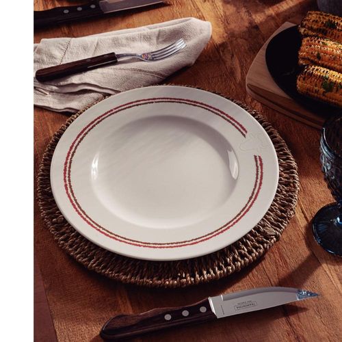 Kit Prato Raso Tramontina Churrasco Classic em Porcelana 28 cm 6 Peças