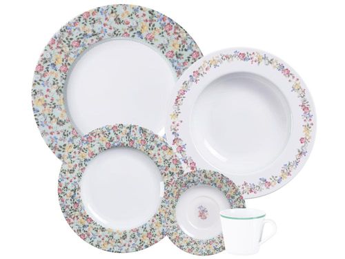 Aparelho de Jantar Tramontina Dalina Porcelana Decorada 20 Peças