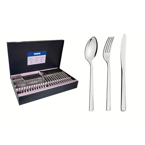 Faqueiro Tramontina Oslo em Aço Inox com Facas de Mesa 72 Peças