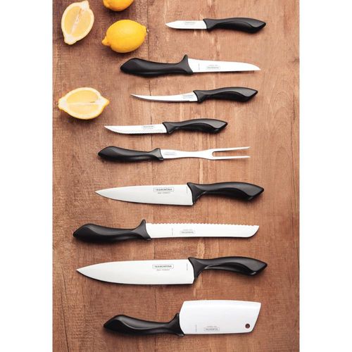 Jogo de Facas Tramontina Affilata Aço Inox e Polipropileno Preto 9 Peças