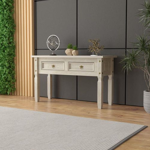 Aparador de Madeira com 2 Gavetas 127 cm Patina Branca Elliottiis