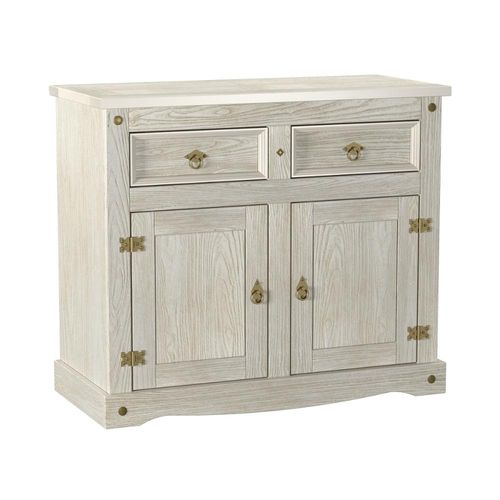 Aparador Buffet em Madeira 2 Portas 2 Gavetas 104 cm Patina Branca Elliottiis