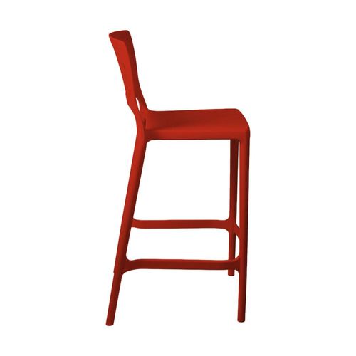 Banqueta Alta para Bancada e Cozinha Vermelha Empilhável Marte em Polipropileno Acrilys