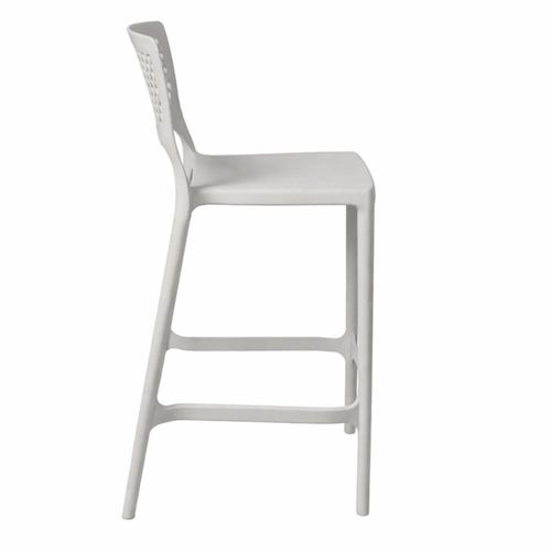 Banqueta Alta para Cozinha Cinza Claro Empilhável Vênus em Polipropileno Acrilys