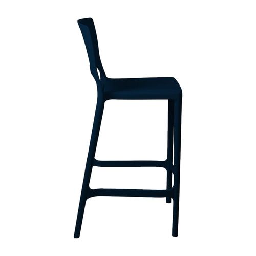 Banqueta Alta Cozinha Azul Marinho Empilhável Urano em Polipropileno Acrilys