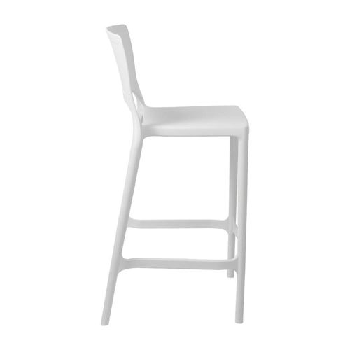 Banqueta Alta Cozinha Branca Empilhável Urano em Polipropileno Acrilys