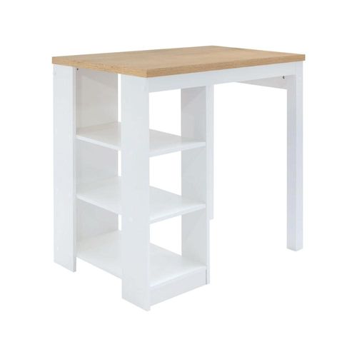 Bancada de Cozinha Gourmet Branco 3 Prateleiras em MDF 90x60x91cm Ditália