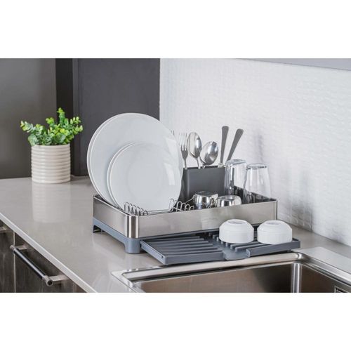 Escorredor de Louça Aço Inox e Polipropileno Grafite Marin