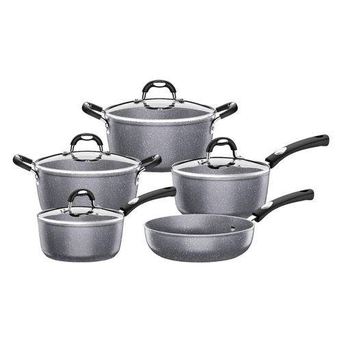 Jogo de Panelas Tramontina Mônaco em Alumínio Starflon Premium Cinza 5 Peças