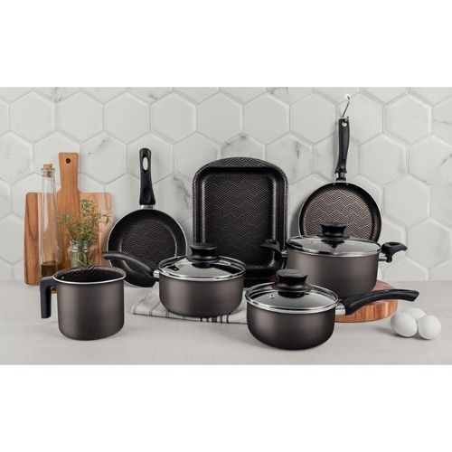 Jogo de Panelas Tramontina Paris 7 Peças Cinza em Alumínio Antiaderente Starflon Max