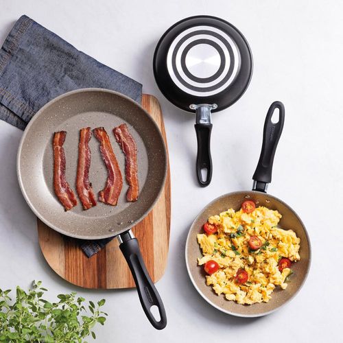 Jogo de Frigideiras Tramontina Linz 3 Peças Alumínio Antiaderente Starflon Preto