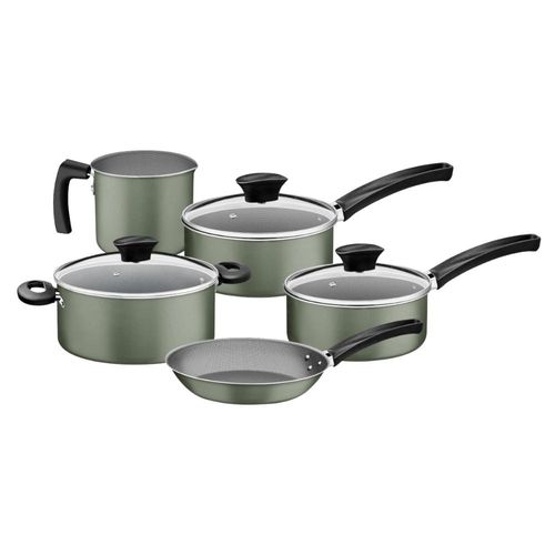 Jogo de Panelas Tramontina Michigan em Alumínio Starflon Max 5 Peças Verde Oliva
