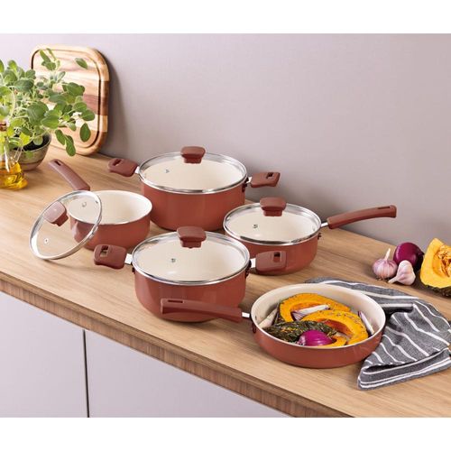 Jogo de Panelas Tramontina Veronese Alumínio e Cerâmica Argila 5 Peças