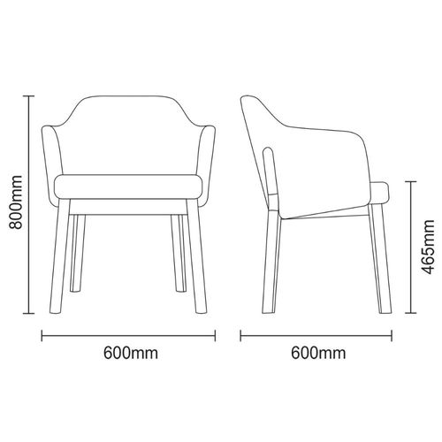 Poltrona Tramontina Porto com Base em Madeira Tauarí com Acabamento Amêndoa e Estofado Preto